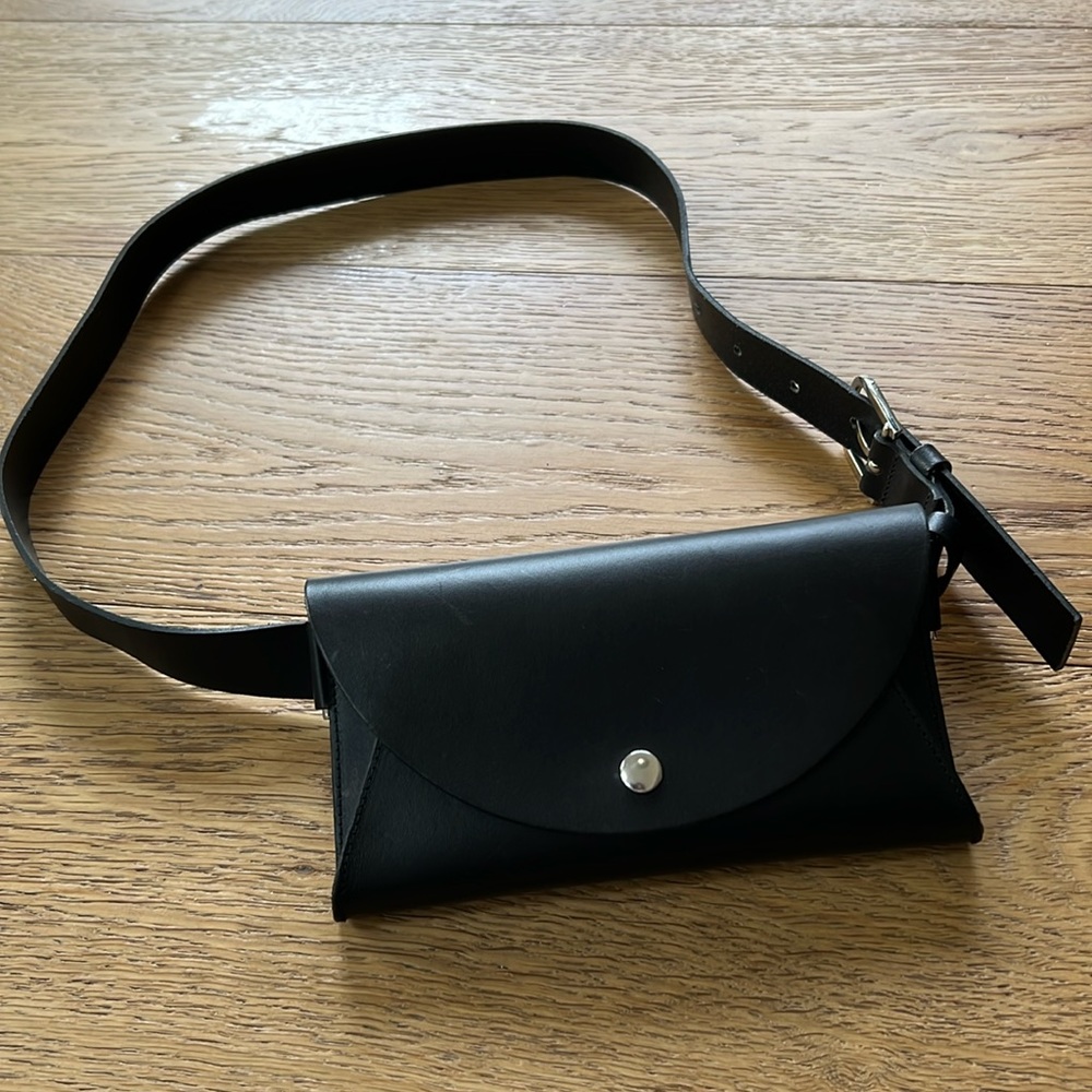 Cos black leather Crossbody/Fanny pack